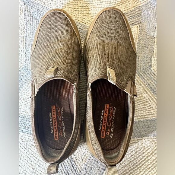 Skechers Relaxed Fit Corven Horst Canvas Slip On Loafers  Brown Mens Sz 11 - Picture 2 of 9